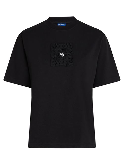 T-shirt donna nera in cotone Karl Lagerfeld jeans | A2W17096999